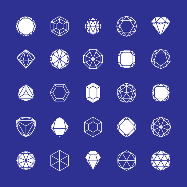 Set of vector abstract graphic shapes best for use as business development logo. Advertisement design concept, gemstone icon. - ベクター画像