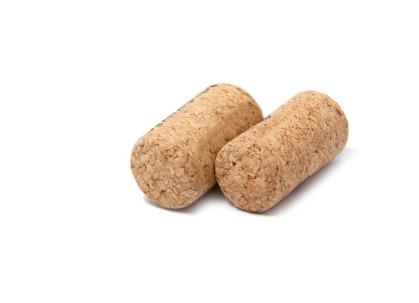 Wine cork isolated on the white - Foto, Imagen