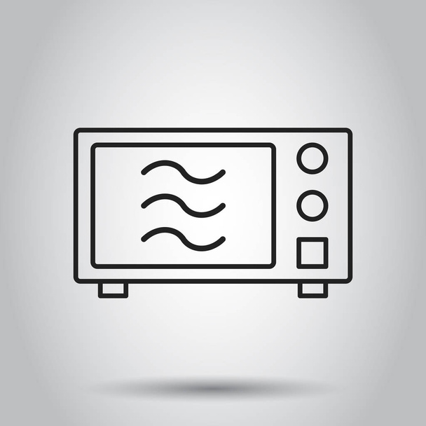 Ícone vetorial plano de micro-ondas. Microondas símbolo do forno logotipo ilustrat
 - Vetor, Imagem