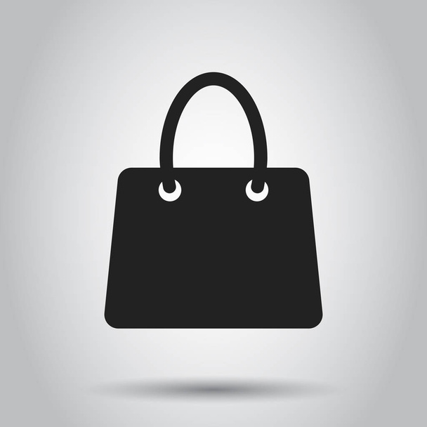 Shopping bag vector icon. Shop sale bag flat vector illustration - Vector, Image