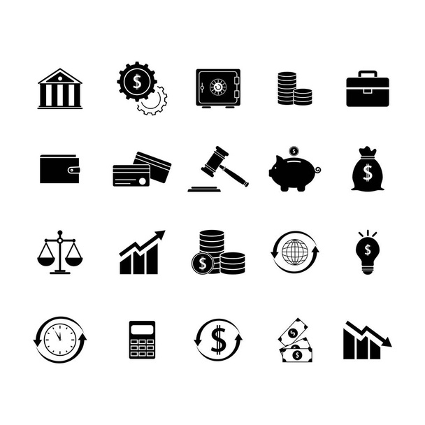 Set of finance balance money icons - Vector, Image