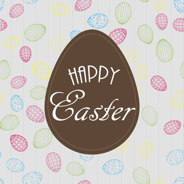 Happy Easter card with eggs. Vector background. - Вектор,изображение