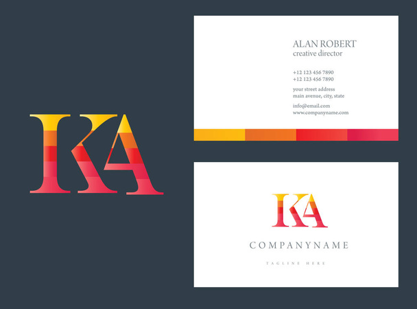 vícebarevné logo Ka, šablona vizitka - Vektor, obrázek