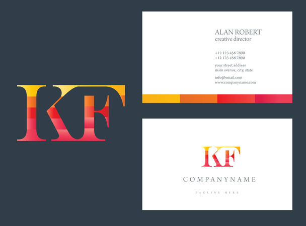 vícebarevné logo Kf, šablona vizitka - Vektor, obrázek