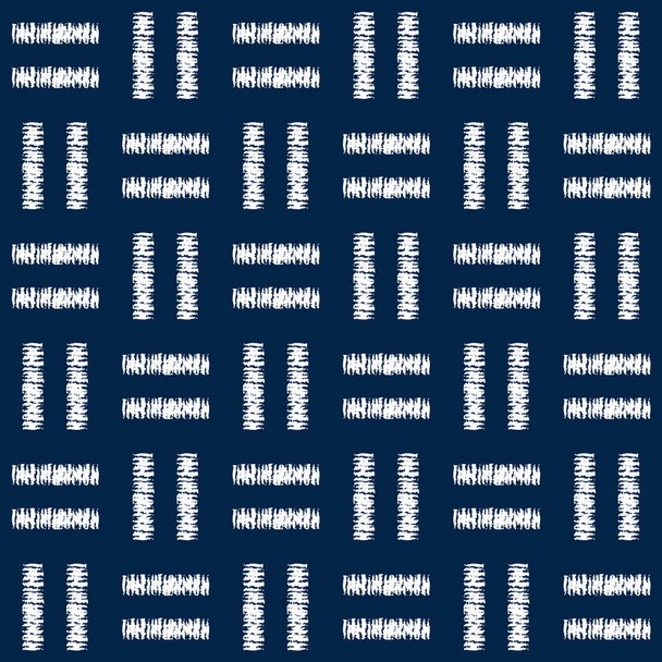 Αφηρημένη indigo shibori άνευ ραφής διάνυσμα μοτίβο με μωσαϊκό - Διάνυσμα, εικόνα