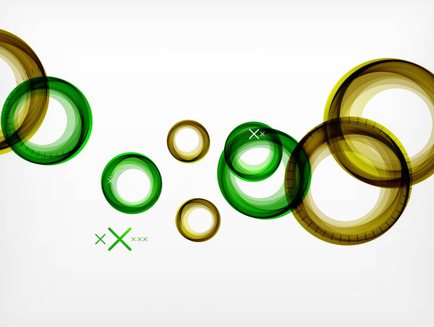 Летающие абстрактные круги, векторный геометрический фон, цветные пузырьки воздуха, шаблон веб-баннера, фон или элементы презентации бизнеса или технологии
 - Вектор,изображение