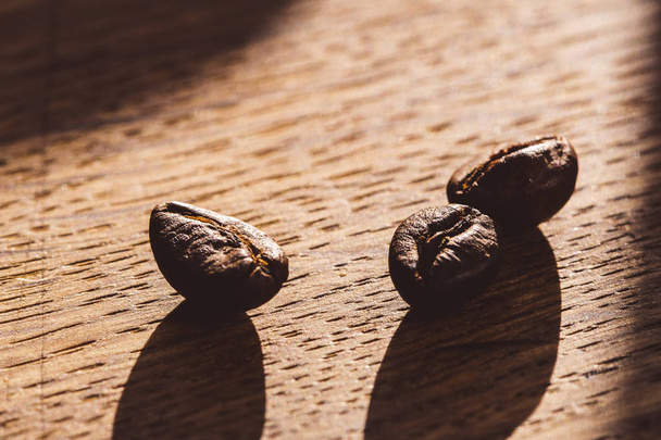 Closeup of coffee beans macro crop - 写真・画像
