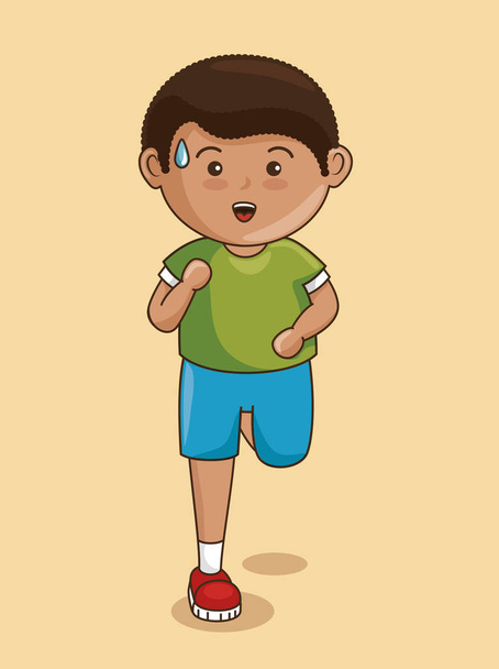 μικρό αγόρι αθλητής χαρακτήρα - Διάνυσμα, εικόνα