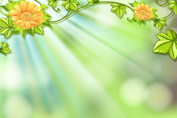 Hintergrund-Design mit Blumen und hellem Licht - Vektor, Bild