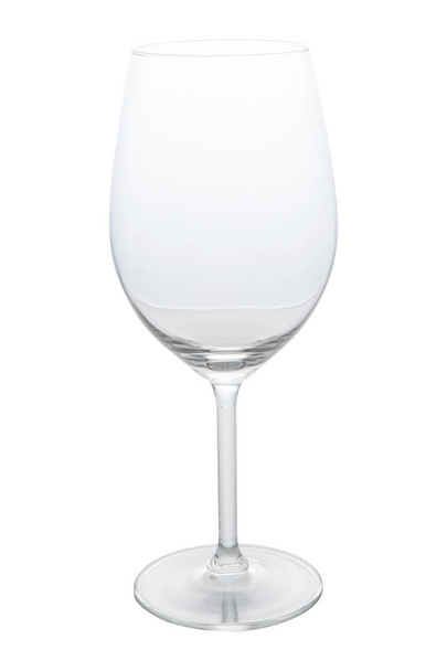 Vaso de vino tinto vacío con camino de recorte, aislado en la espalda blanca
 - Foto, Imagen