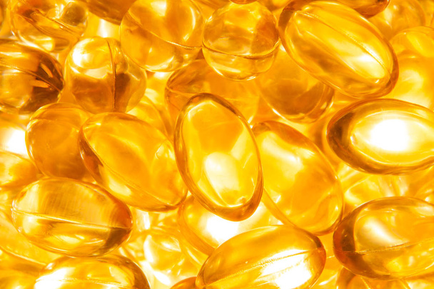 Fish oil, soft capsule, omega, supplement isolated on white back - Photo, Image