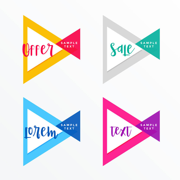 modern triangle style geometric banner set - Vektor, Bild