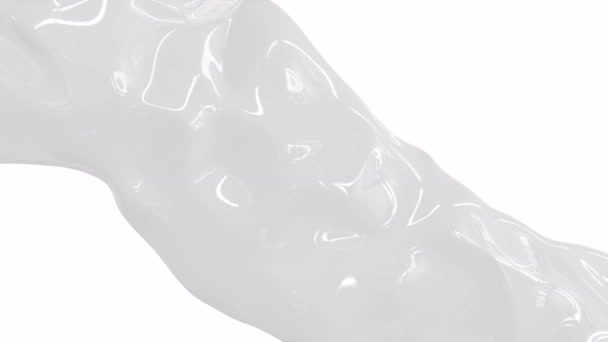 Texture liquida bianca isolata su fondo bianco. Animazione a flusso astratto
. - Filmati, video