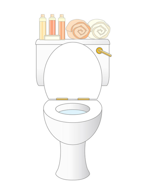 Badezimmer Toilette auf weiß - Vektor, Bild