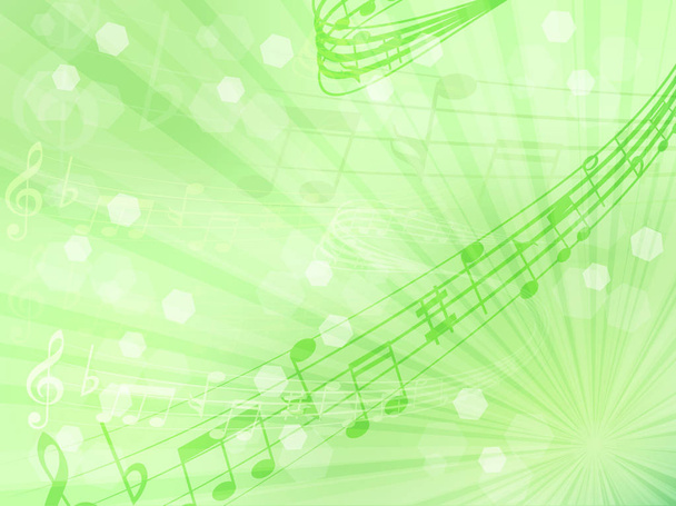 Musical note score green background - Vecteur, image