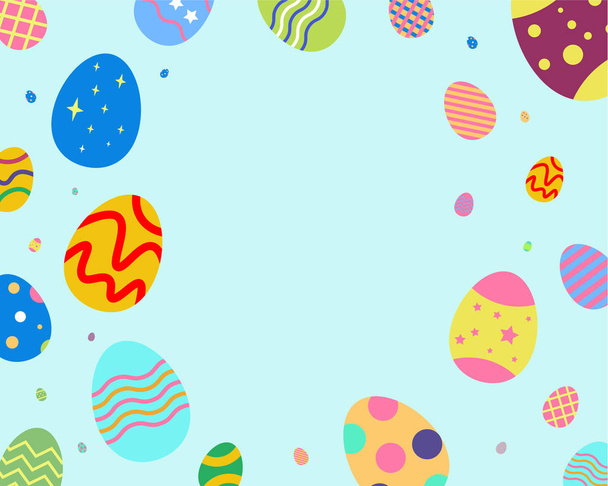 Decorative flat easter eggs background - Vector, Image