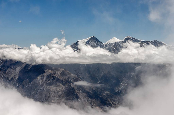 Dhaulagiri range view from Mesokanto pass in Himalayas Nepal Version 2 - 写真・画像