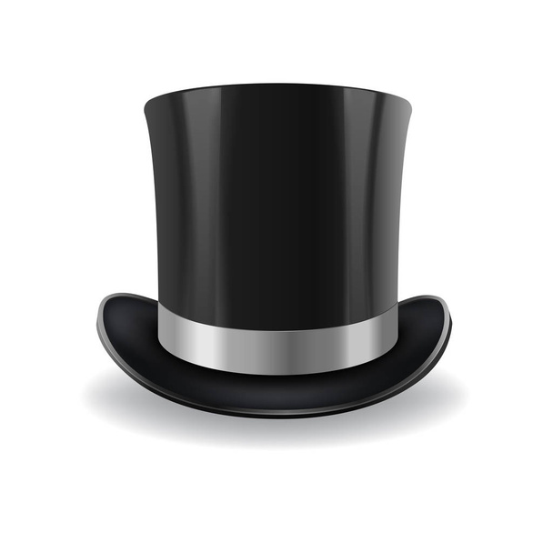 black gentleman hat - Vector, Imagen