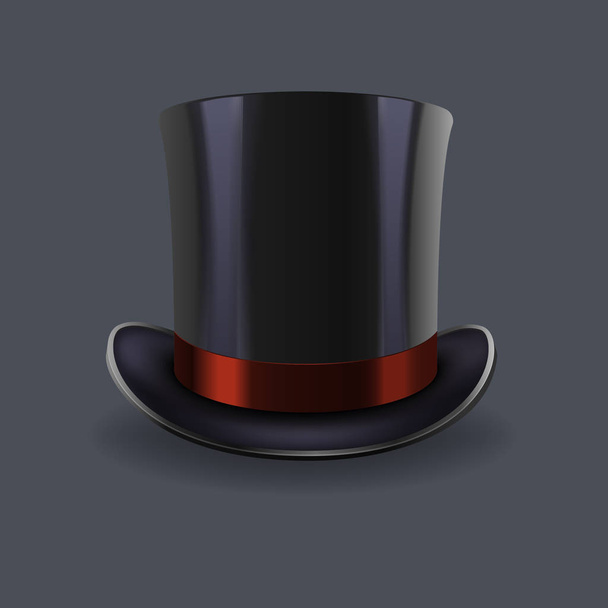 black gentleman hat - Vektor, obrázek