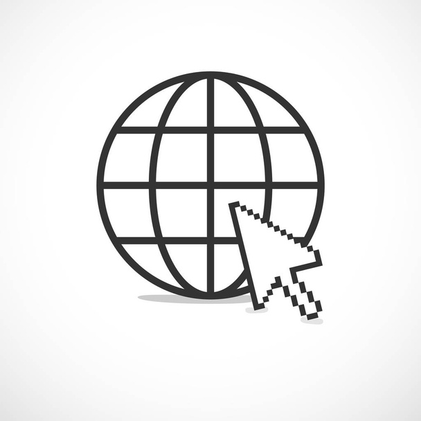 Kör alakú bolygó internet ikonra - Vektor, kép