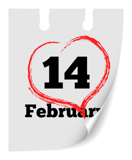 Vector illustration of Valentines day calendar sheet - ベクター画像