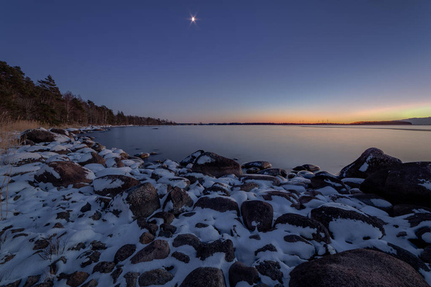 Cold sunset in Sweden - Фото, изображение