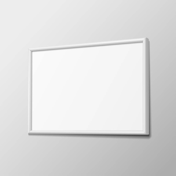 Realistic White horizontal frame for paintings - Vektori, kuva