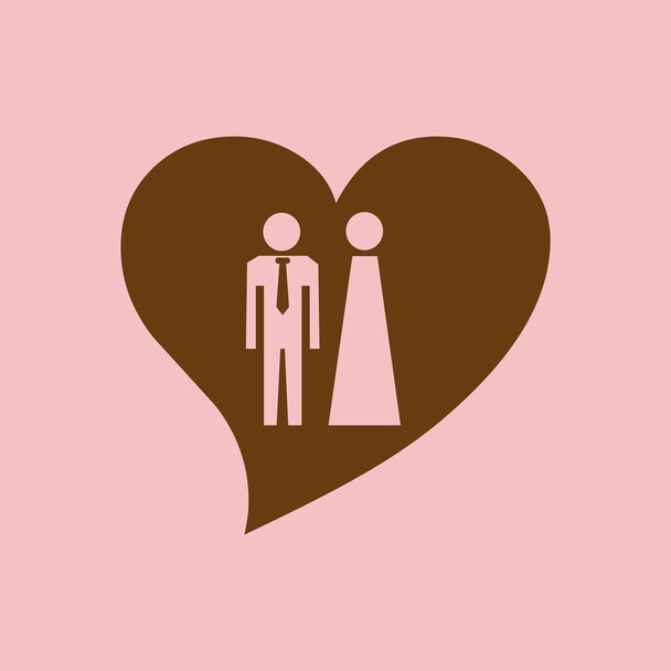Icona del cuore.Illustrazione vettoriale con uomo e donna
 - Vettoriali, immagini
