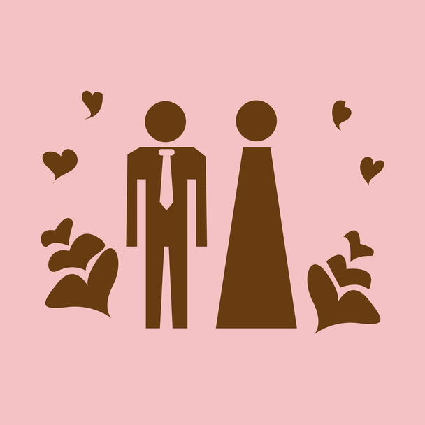 Векторная икона с мужчиной и женщиной
 - Вектор,изображение
