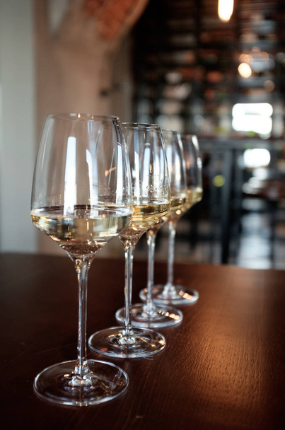 Glasses of white wine - Фото, изображение
