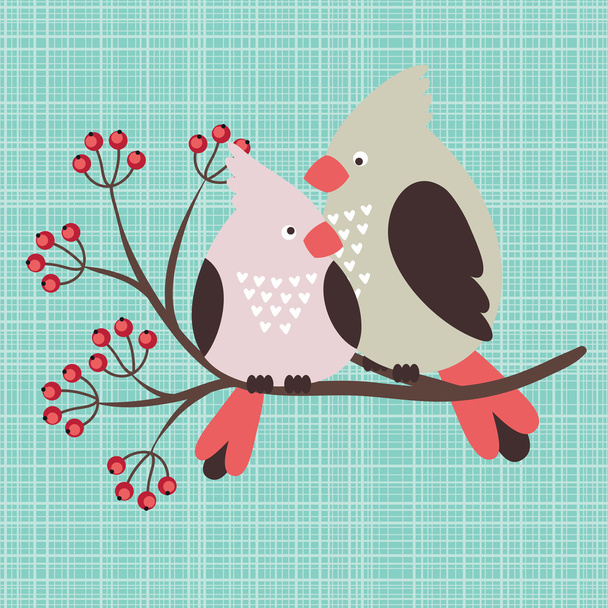 Loving couple of birds - Vector, afbeelding