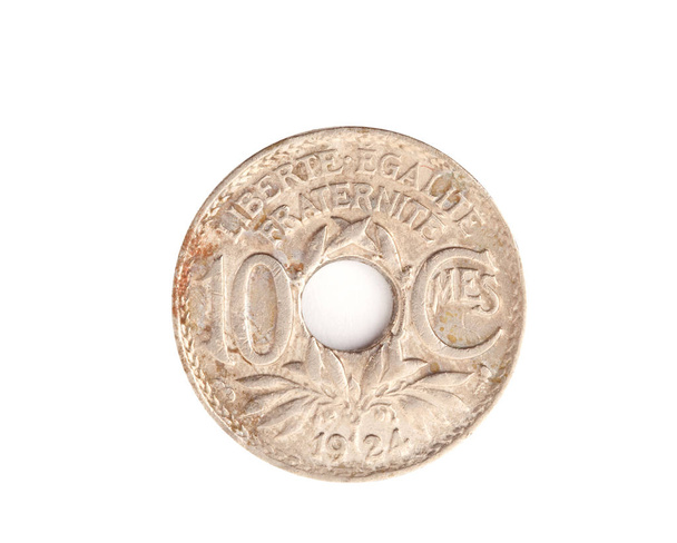 vintage metal coin in white background - Photo, Image