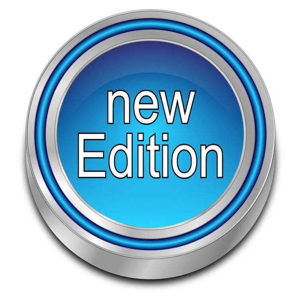 decorative blue New Edition Button - 3D illustration - Photo, Image