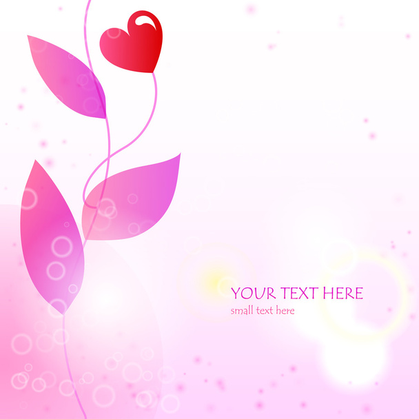 Card template with branch and heart. eps10 - Vector, Image