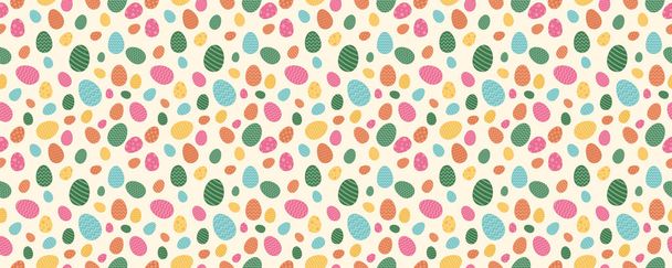 Seamless pattern with colorful eggs. Vector. - Vector, Imagen
