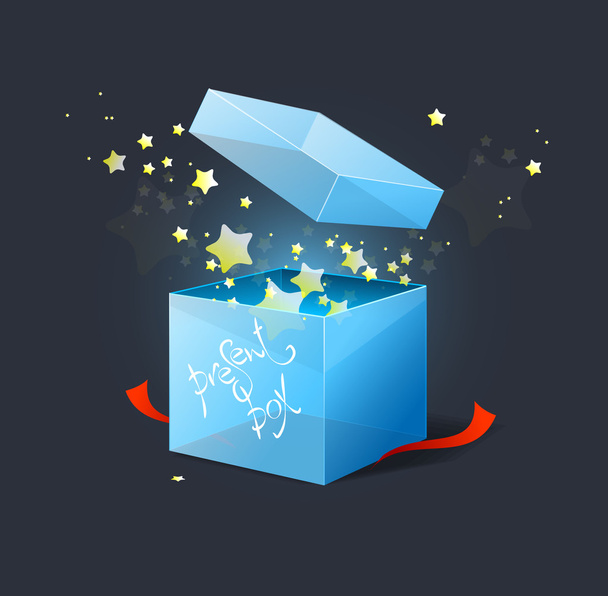 Vector box with stars - Vector, Image