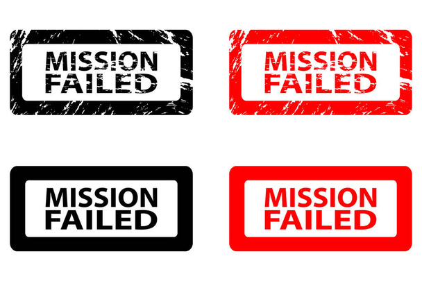 Mission failed rubber stamp - Vector, Image