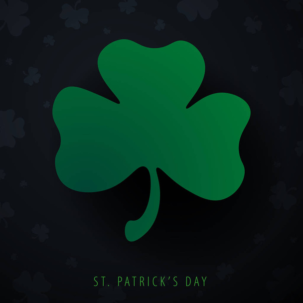 Saint Patricks Day card with clover. Vector illustration. - Vector, Image