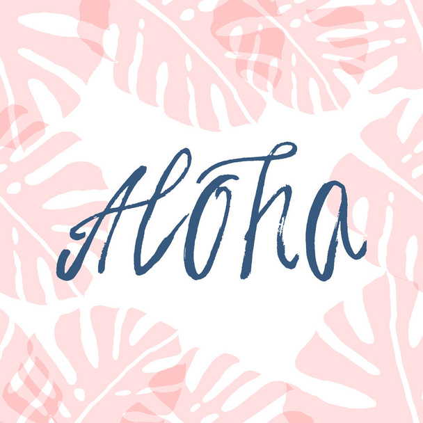 Elle Aloha çizilmiş - Vektör, Görsel