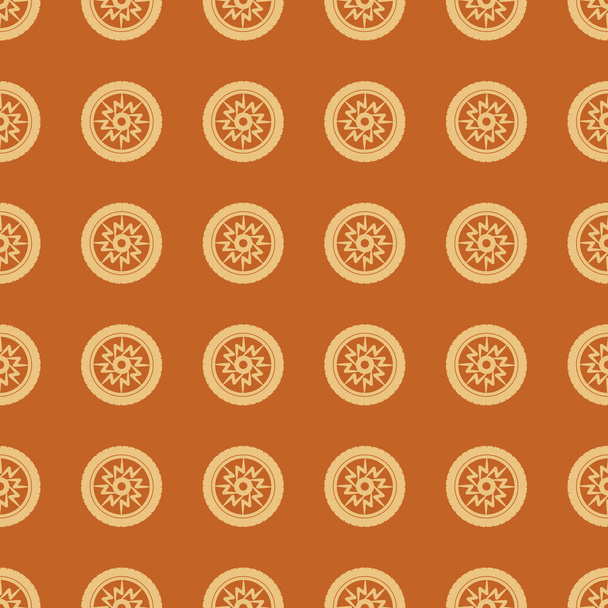 Car wheel vector illustration on a seamless pattern background - Вектор,изображение