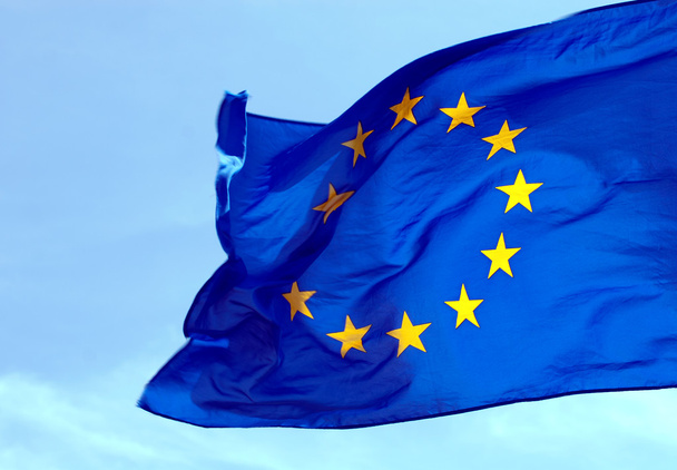 The flag of the European Union against the sky - Fotografie, Obrázek