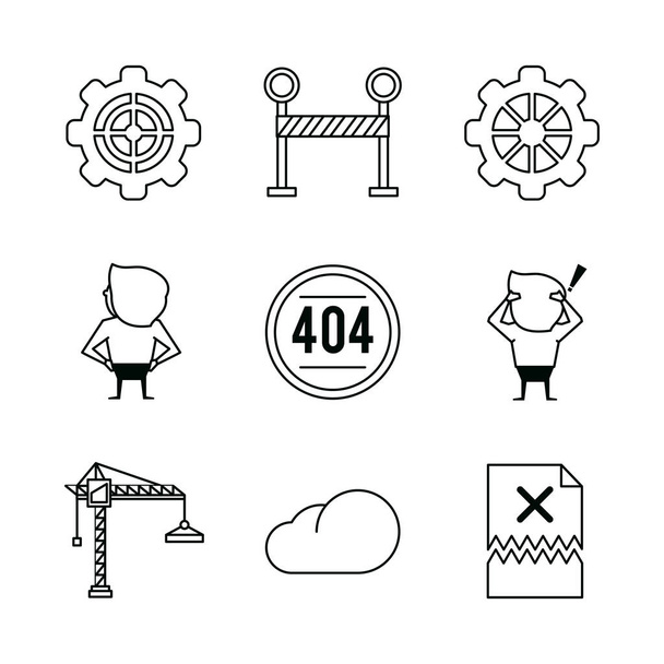 Error 401 icons vector illustration - Vector, Image