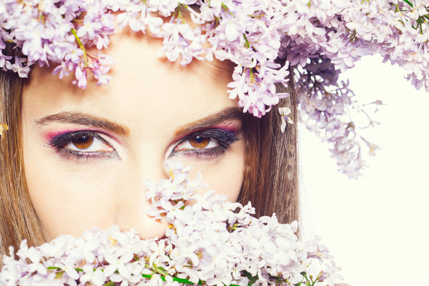 Face of beautiful spring girl - Fotó, kép