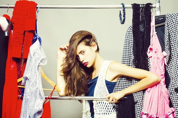 Pretty girl in wardrobe - Foto, Imagen