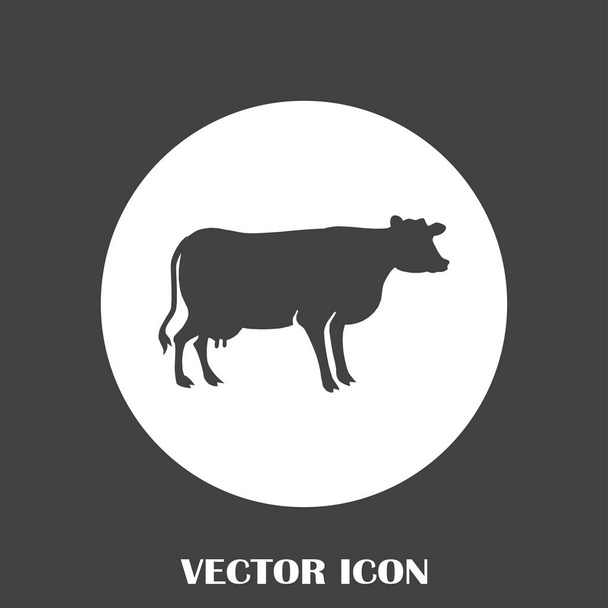 Ícone vetorial da silhueta de vaca
 - Vetor, Imagem