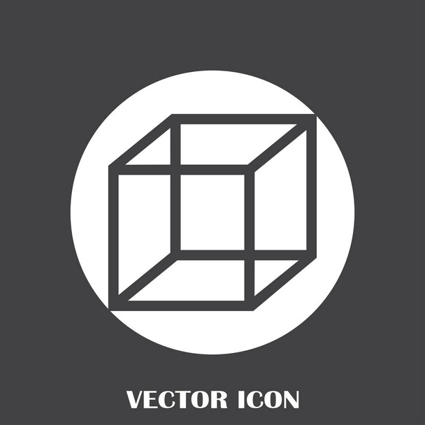 Icono de vector de cubo isométrico. Signo cuadrado 3D. Símbolo caja
 - Vector, Imagen