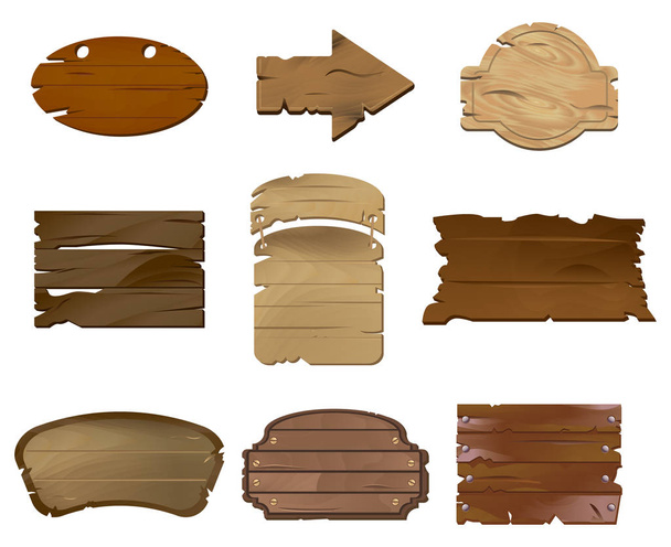 Tableros de madera vacíos en vector
 - Vector, imagen