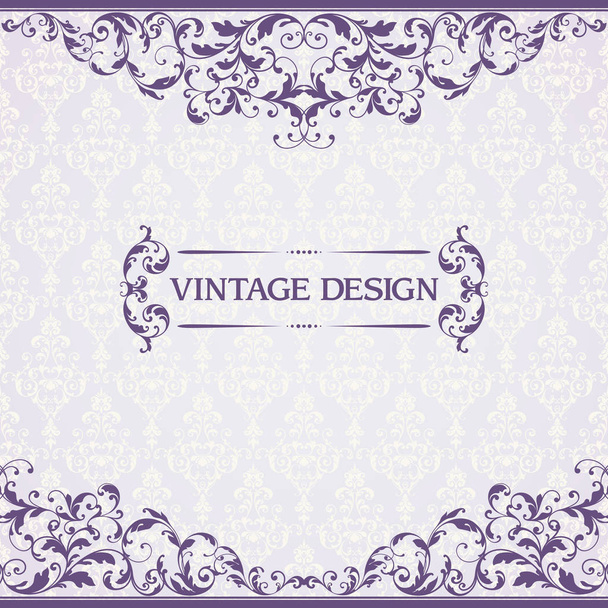 Modelo vintage com padrão e bordas ornamentadas. Padrão de renda ornamental para convite, cartão de saudação, certificado
 - Vetor, Imagem