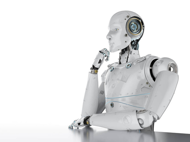 humanoid robot thinking - Photo, Image