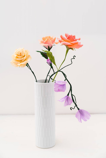 Crepe paper flower bouquet - Photo, Image